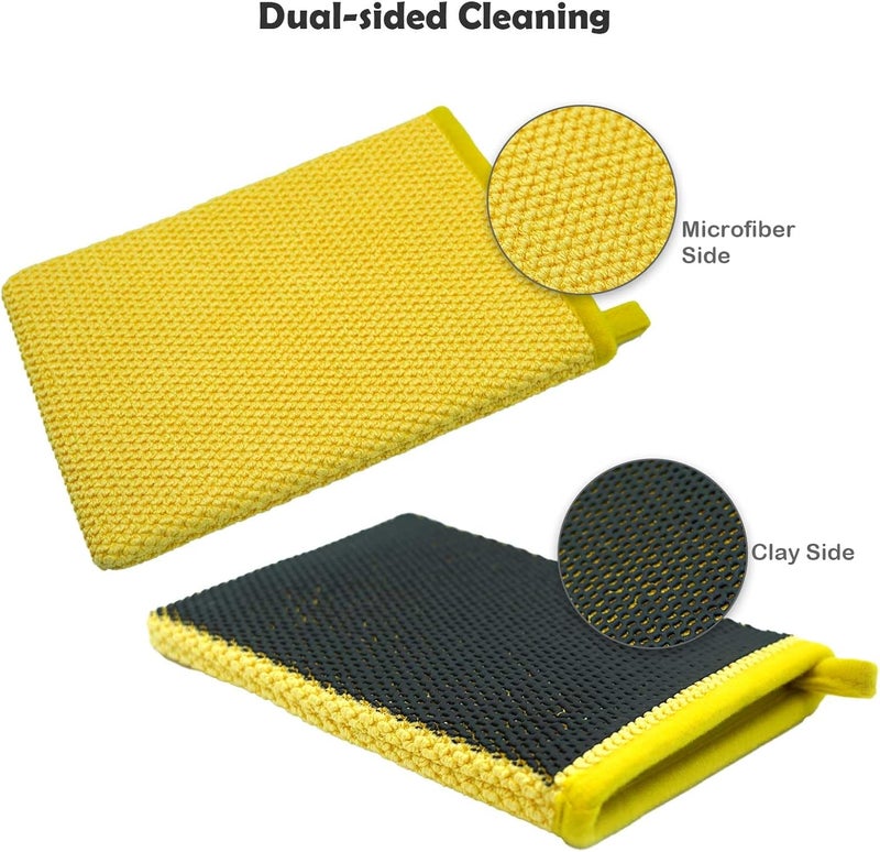 Gihunk Auto Detailing Clay Mitt 1 Pack 8.5x5.7 inches, Fine Grade Microfiber Clay Bar Wash Mitt, Clay Eraser Mitt for Car Detailing, Magic Clay Bar Mitt, Removes Debris from Your Paint, Glass, Wheels - Image 4